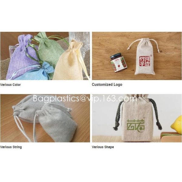 Candy Gift Pouch Bags with String Birthday Wedding Party Gift Jewlery Pouches Party Favor Jute Gift Bags Brown with Whit