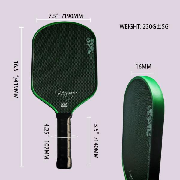 LONG HIGOOO Pickleball Paddle Hybrid Power Serrated 100% Foam Core16mm Thermoformed Titanium Pickleball Paddle Gift Paddle Cover