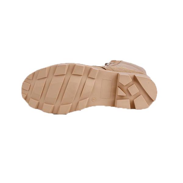 Bottes militaires de combat de dessert kaki en cuir fendu de l'armée vêtements tactiques