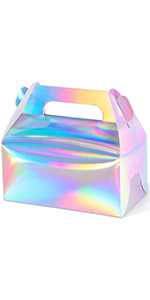 Holographic Gift Box Cake Candy Biscuit Packaging Portable Carton For Wedding And Birthday Parties