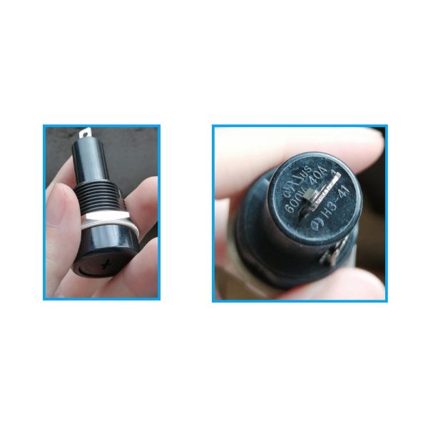 Faston R3-41 30A 250V AC 10X38mm Glass Ceramic Panel Mount Fuse Holder