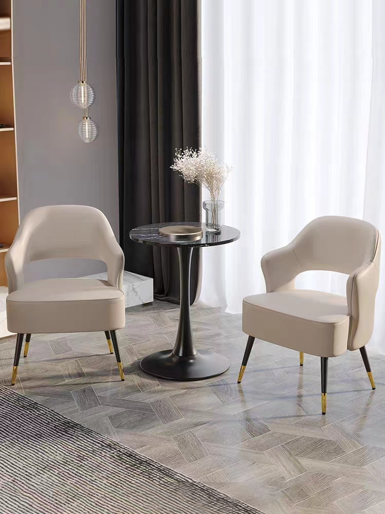 Italian Rock Plate Iron Art Round Hotel Coffee Table Set