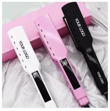 Private Label Lcd Temperature Ceramics Titanium Flat Iron Bling Crystal Diamond Pink Hair Straightener Online