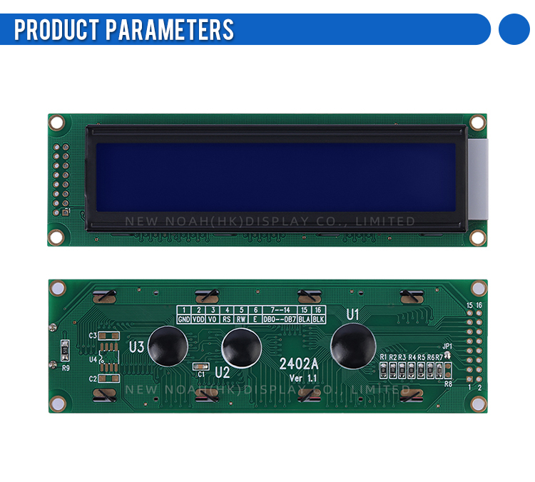 European Blue Film White Letters 2402A LCD Screen Display Supports ST7066U