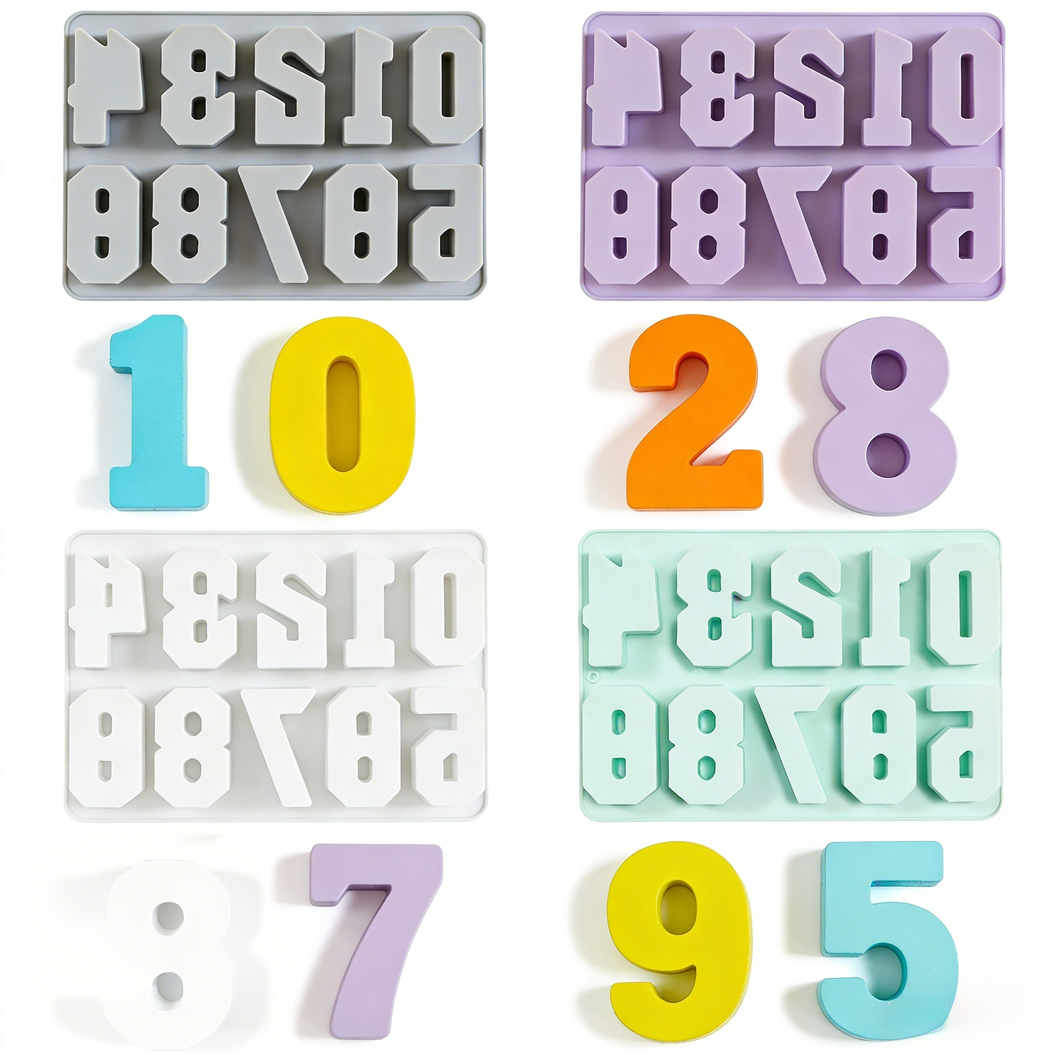 Moulds Customizable Number Silicone Baking Mold Eco Friendly Food Grade for Cake Cookie Candy Pudding Ice Cube