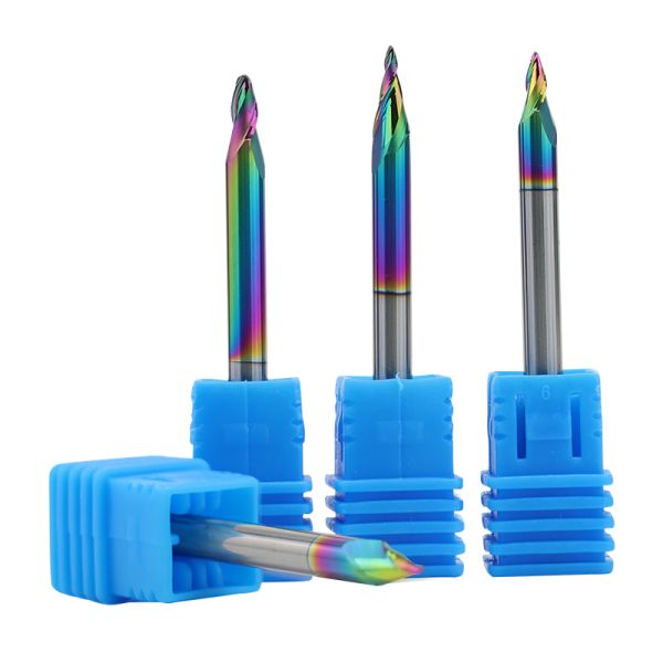 DLC Coated Taper Ball Nose Aluminum Carving Bit End Mill Coated Cutter Alumminum Engraving Bits Tin Solid Ying Alloy CNC ODM