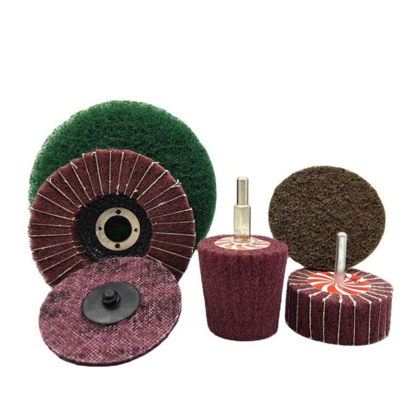Deburring and Surface Drawing Non-Woven Flap Disc Wheel with Stainless Steel Material