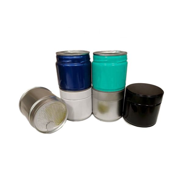 Industrial Use Tea Tin Cans Tinplate Tea Pot Screw Cap Bullet Shape