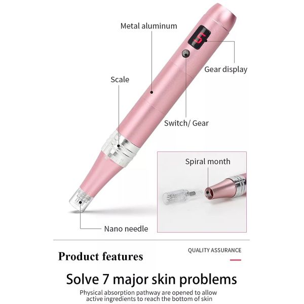 Профессиональная ручка Microneedling - беспроводная ручка Derma автоматическая - самый лучший инструментальный ящик заботы кожи для стороны и тела