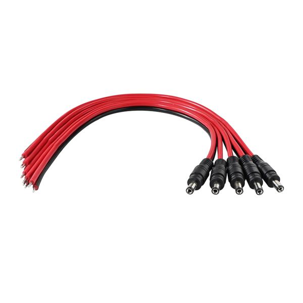 DC Male Plug to Tinned Wire Cable 5.5x2.1mm 5.5x2.5mm 12V for CCTV LED