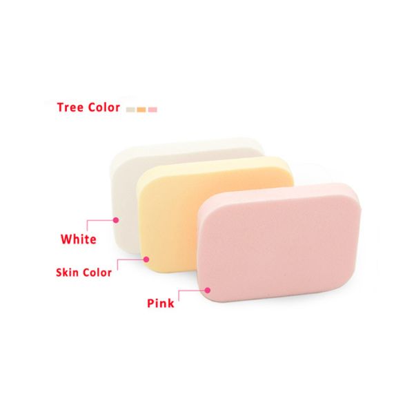 Square Sponge Makeup Powder Puff Cosmetics Products , Yellow / White And Pink