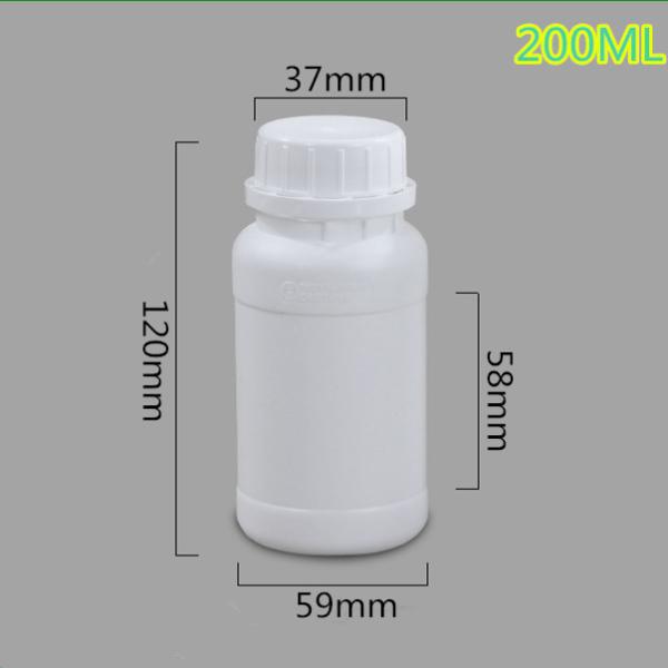250 ml bouteilles en plastique fluoré HDPE biodégradables blanches pour les pilules de pharmacie