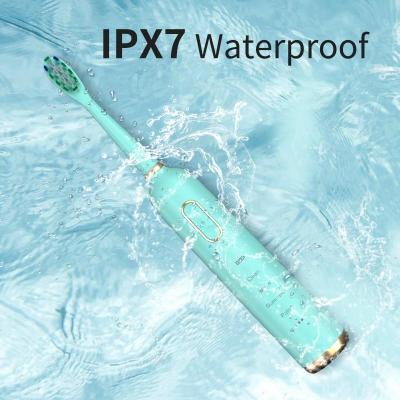 Rechargeable Travel Power Toothbrush , 1500mAh Green Electric Toothbrush ODM