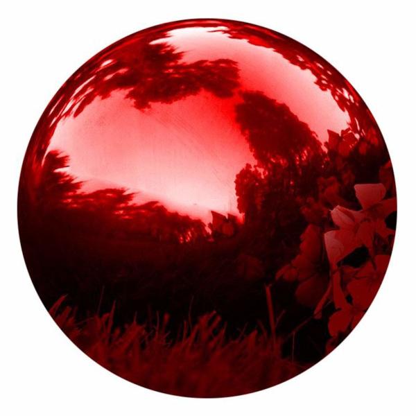 30CM/12 Inch Red Gazing Hollow Metal Balls Globe Mirror , Stainless Steel Sphere