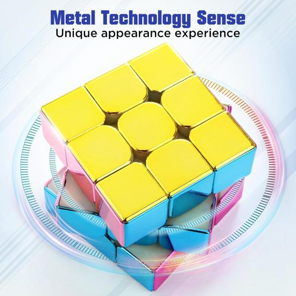 Mirror Reflective Neodymium Magnetic Speed Cube 3x3x3 With Display Stand