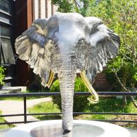 Coleção de escultura de metal fundido, grande estátua de elefante de metal contemporâneo