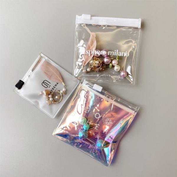 Wholesale Holographic Packing Bag Jewelry Pouch Custom Frosted Zipper Bag For Jewelry