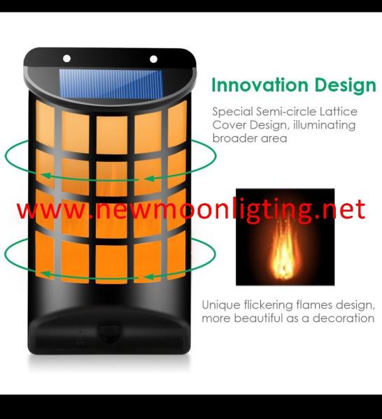 Solar Lights Waterproof Flickering Flames Wall Lights Outdoor Dark Sensor Auto On/Off Solar Powered Wall Mounted Night L