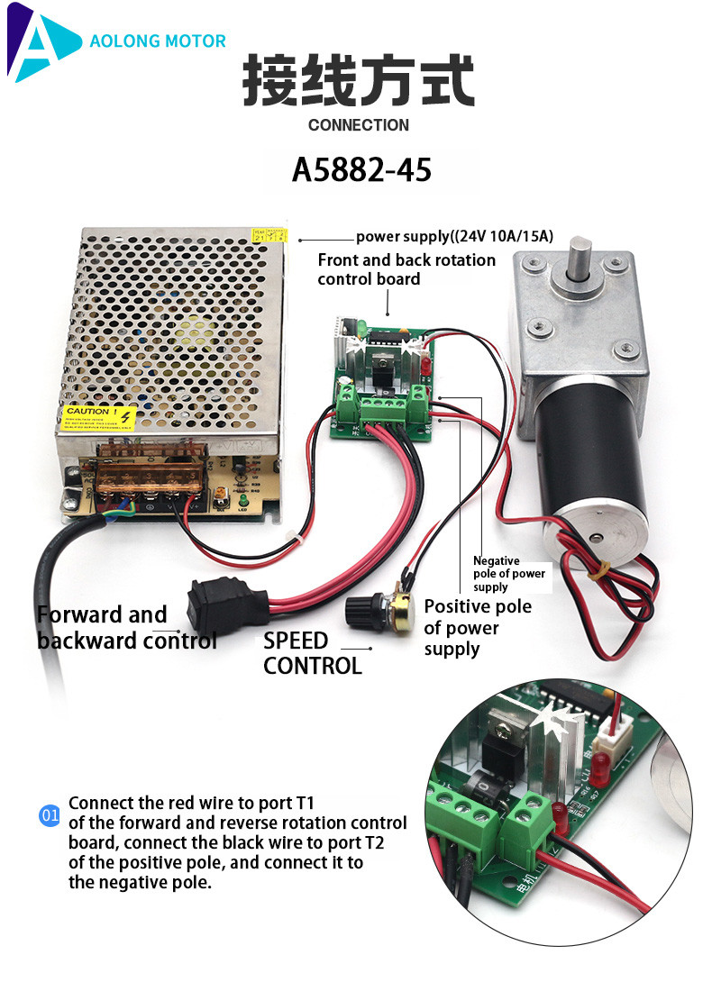 24v высокий крутящий момент Dc двигатель червя A5882-45 двигатель червя самозаключающийся высокий крутящий момент Mini Dc двигатель червя