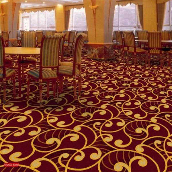 Soft Circle Pattern PVC Commercial Flooring / Floral Wall To Wall Carpet