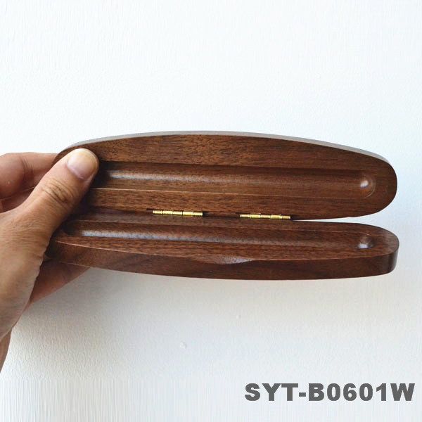 New Oval-shaped Premium Walnut Custom-made Single-pen case for Commemorative Gifts