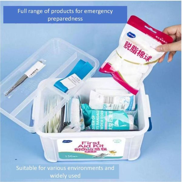 Office First Aid Box Plastic Medical Case Storage First Aid Kit 156 components durable