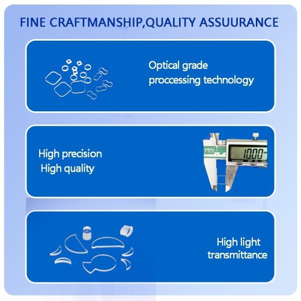 high temperature resistant 1200° clear fused silica quartz glass wafer for window