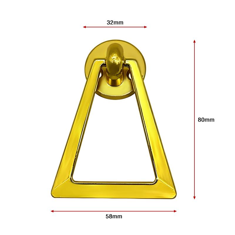 Metal Triangular Geometric Ring Furniture Drawer Pulls Minimalist Single-hole Cabinet Door Handles & Ring Decorative Fittings