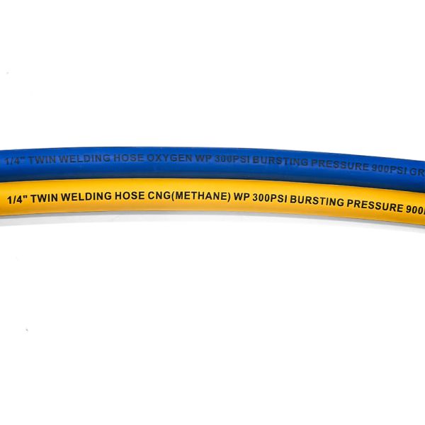 Heavy Duty Twin Welding Hose with Fiber Braided Reinforcement and EN ISO 3821 Certification for Oxygen Acetylene Applications