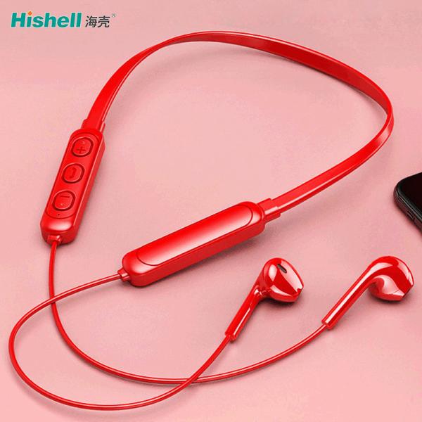 Fones de ouvido sem fio em forma de u da gargantilha IPX5, silicone líquido Earbuds sem fio de alta fidelidade
