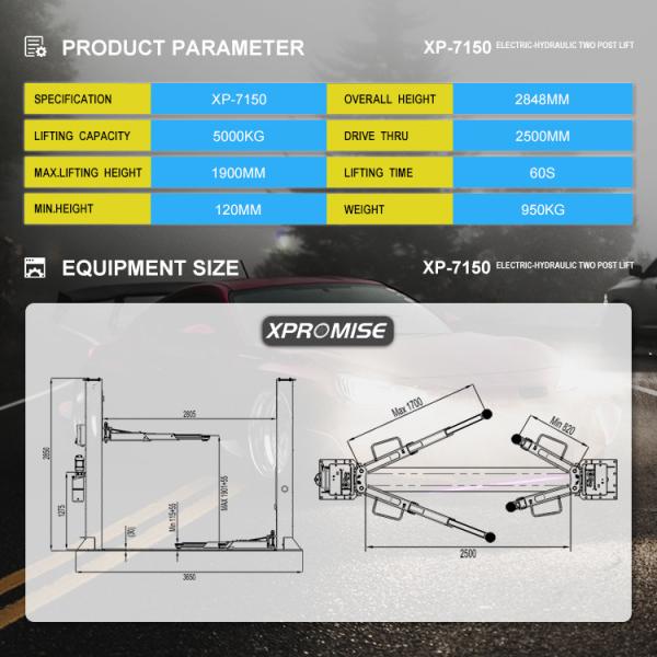 Garage Lifting Equipment Hydraulic Two Post Car Lift Ce Approved Safe Electronic Automatic Control