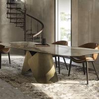 Luxo moderno de cerâmica de mármore de mesa de jantar 2400mm comprimento High End