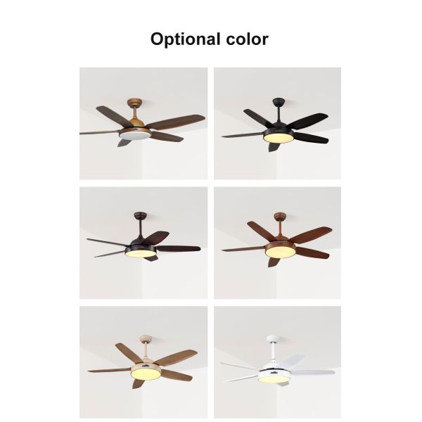 100% Motor de cobre 52 polegadas 1320cm Economia de energia 5 lâmina LED ventilador de teto para sala de aula