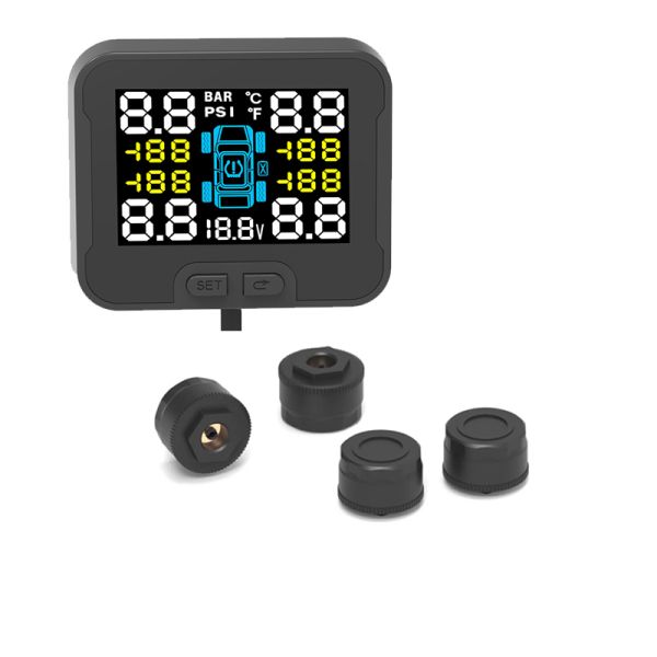 Solar Powered Car Tire Pressure Monitoring System 433Mhz Frequncy Real Time Alerts