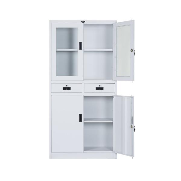 OEM Color Waterproof Fireproof Metal File Cabinet With Glass Door Style