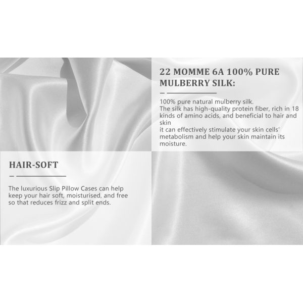 100% Silk Pillowcase For Hair 22mm Mulberry Silk Pillow Cases With Logo