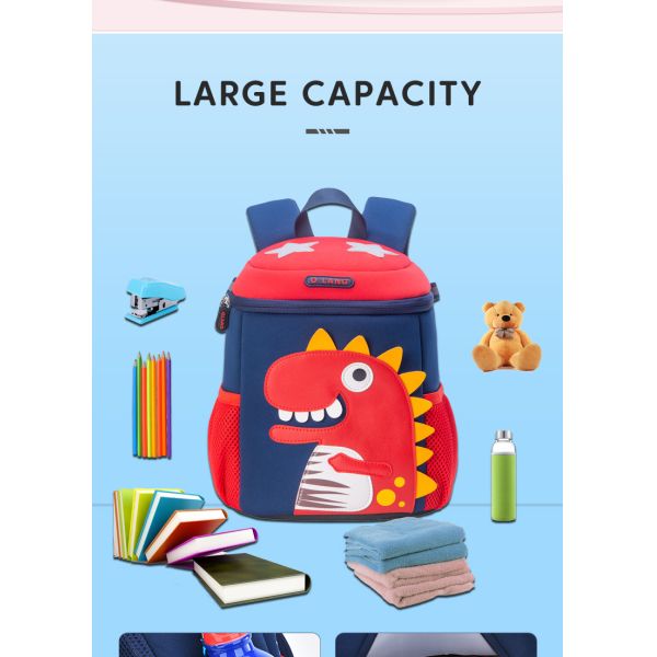 Kindergarten Waterproof Kids Backpack Mochila Dinosaur 3D Cute Cartoon Toddler Bookbag