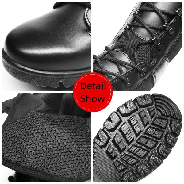 Military Sweat Absorption High Top Combat Boots Shock Absorption