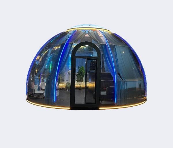 High Toughness Luxury Waterproof Polycarbonate Dome Tent Eco With Bathroom PC Bubble House
