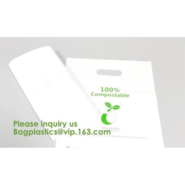 Biobased Compostable Vest T-shirt Handle Bags,Shopping, Shopper, Singlet, Vest Carrier, Tie handle, Top tie, NIce Day