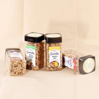 Pot cylindrique en plastique PET transparent de qualité alimentaire 400ml-800ml