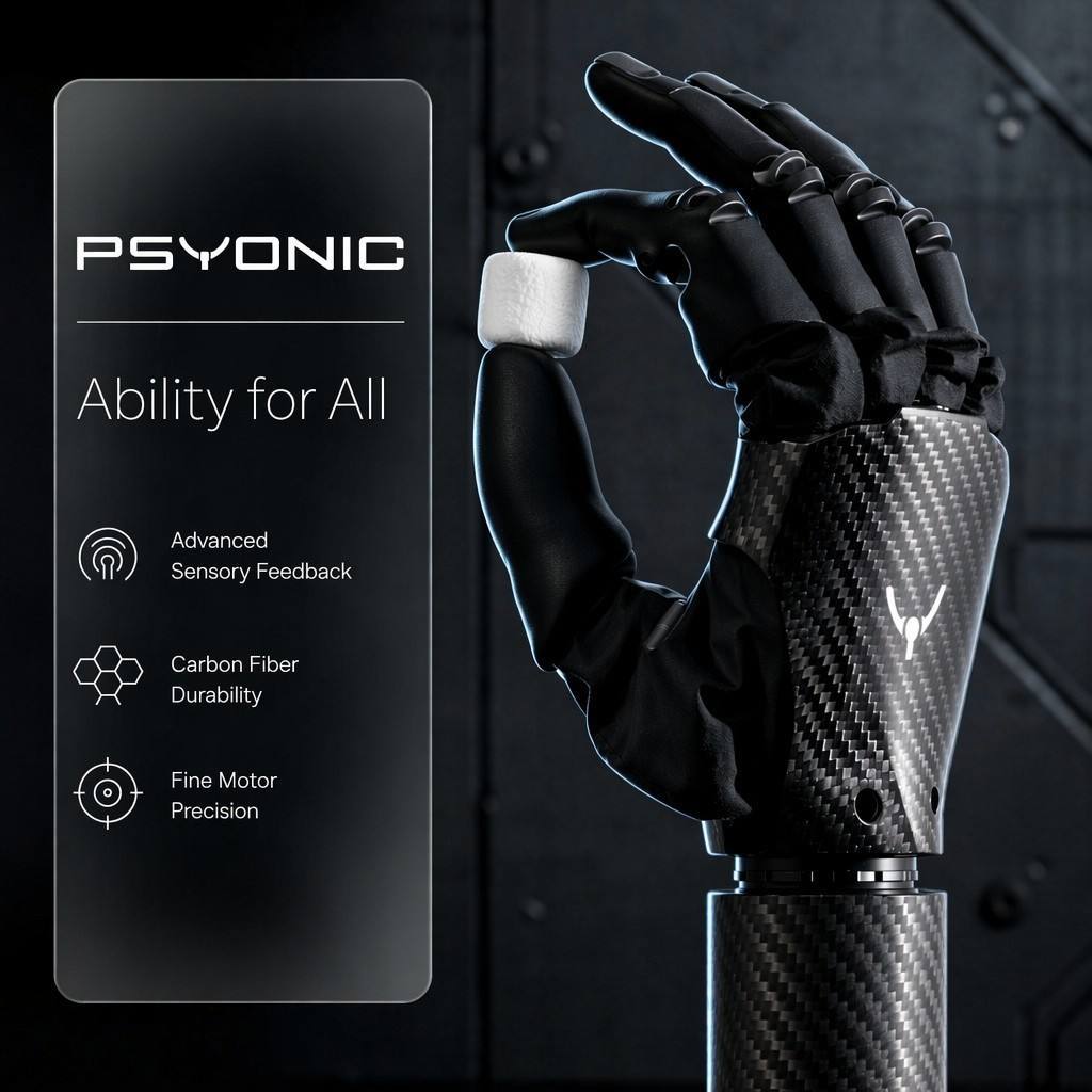 PSYONIC Ability Hand Durable Affordable Bionic Prosthetic Hand Myoelectric Haptic Feedback Artificial Hand