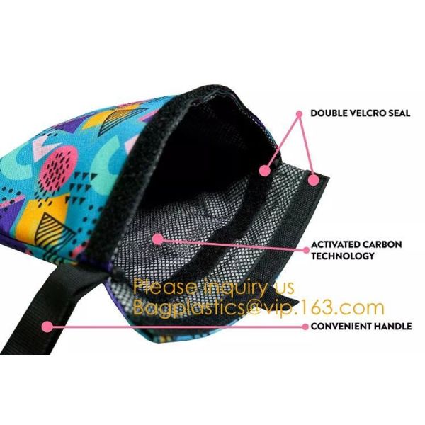 ASTM APPROVED CHILD-REISISTANT POUCH BAGS,Travel Discreet Containers Odor Blocking Resealable Storage Smell Proof Bag Wi