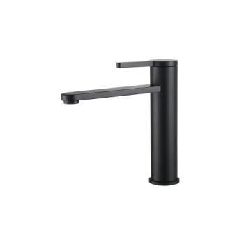 Stainless Steel Black Bathroom Basin Hot And Cold Taps Single Hole Installation
