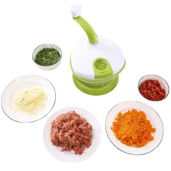 Food Hand-Powered Vegetable Slicer Chopper Meat Grinder Mixing Salad Spinner with Lid