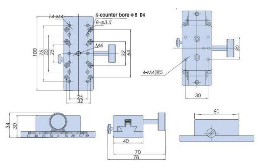 X ведущего бруса ласточкиного хвоста этапа руководства оси 80mm платформа линейного оптически сползая