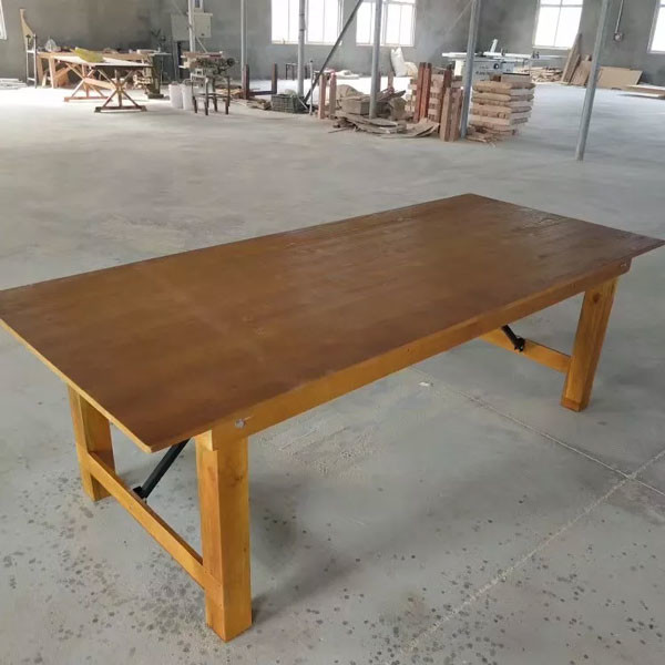 Recycled Elm Wood Banquet Tables Farmhouse Folding Event Table Vintage Colour