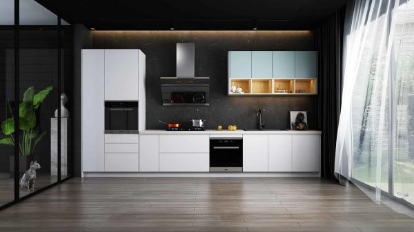 Armoires de cuisine résidentielles antibactériennes en acier inoxydable BA résistantes aux empreintes digitales