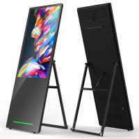 Lecteur publicitaire portable d'intérieur de 43 pouces A type smart touch sinage Android alimenté par batterie affiche numérique lcd