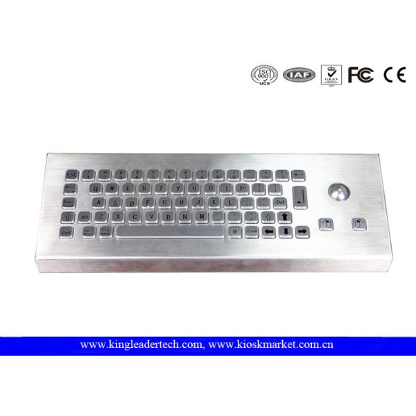 Dust Proof Waterproof Industrial Computer Keyboard With Stainless Steel Trackball